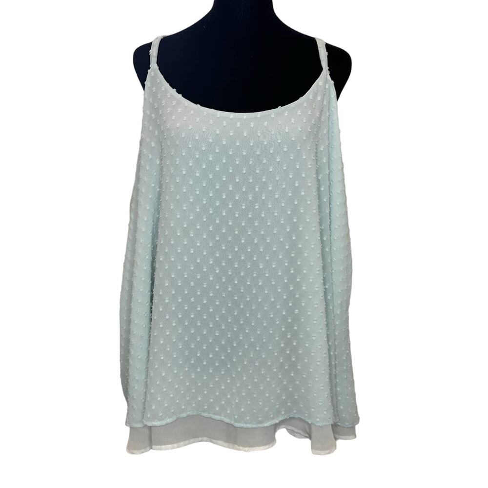Torrid (2) Light Blue Chiffon Clip Dot Swing Cami